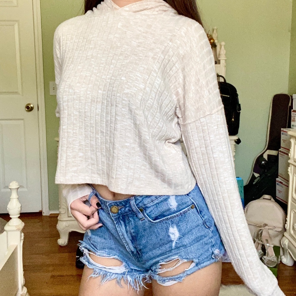 Topshop Beige Hoodie
